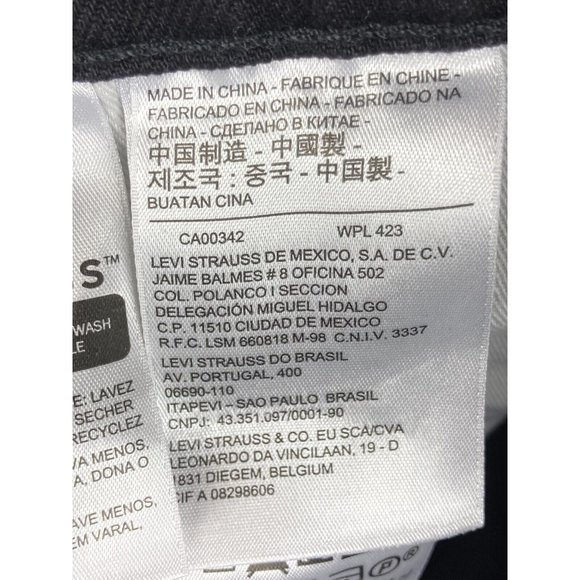 *Levi Strauss Slim Tapered Lo-Ball Black Denim Jeans Womens Size 38 Casual - Picture 6 of 8